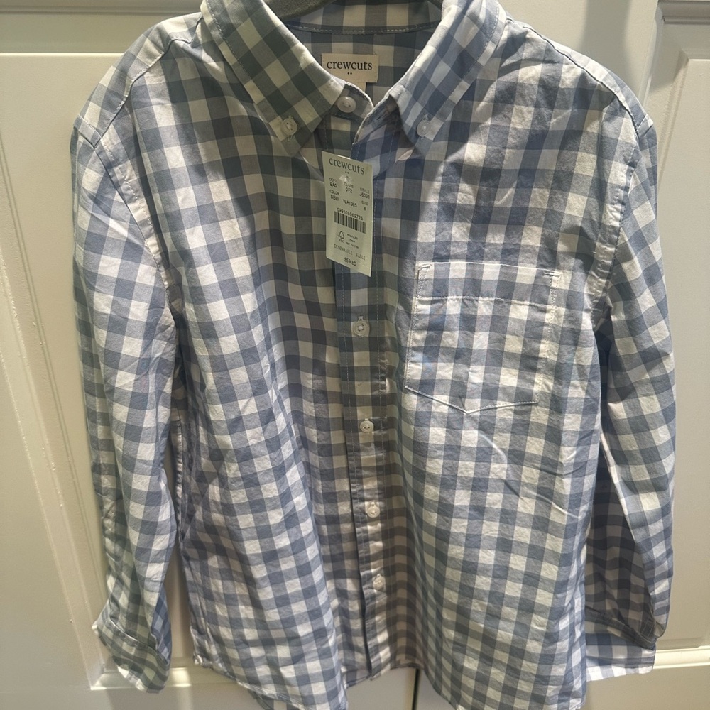 NEW Crewcuts Blue Checkered Boys Shirt